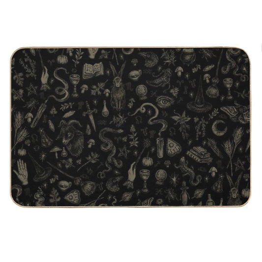 Just Witch Things (black And Beige) Bath Mat