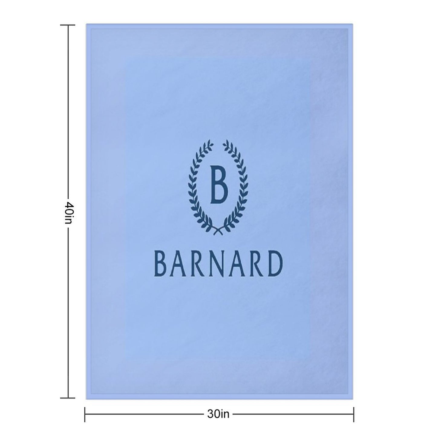 Barnard College Baby Blue Logo Throw Blanket