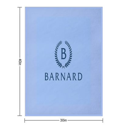 Barnard College Baby Blue Logo Throw Blanket