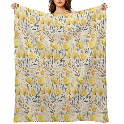 Yellow Field Throw Blanket