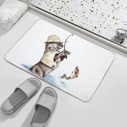 Nature's Fisherman - Otter Trout Fishing Bath Mat