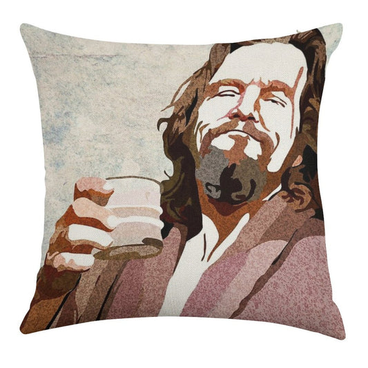 Big Lebowski DUDE Portrait Linen Throw Pillow Cover