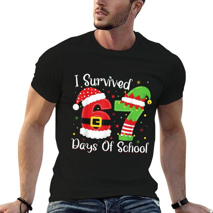 Christmas I Survived 67 Days of School Funny Six Seven  Affordable Price T-Shirt