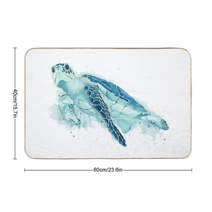 Watercolor Sea Turtle Bath Mat