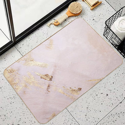 Rose Gold with Gold Strokes Texture Bath Mat