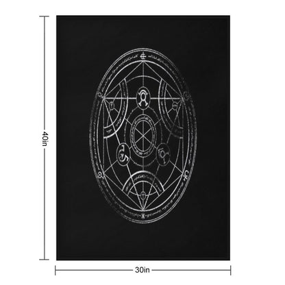 Human Transmutation Circle - Chalk Throw Blanket