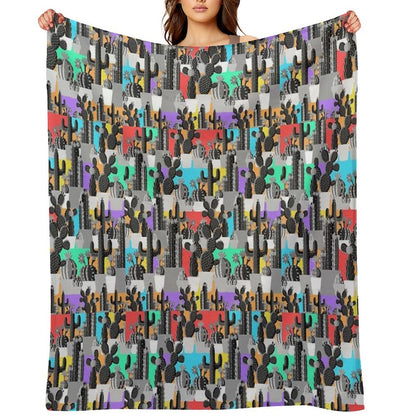 Happy Cactus Throw Blanket