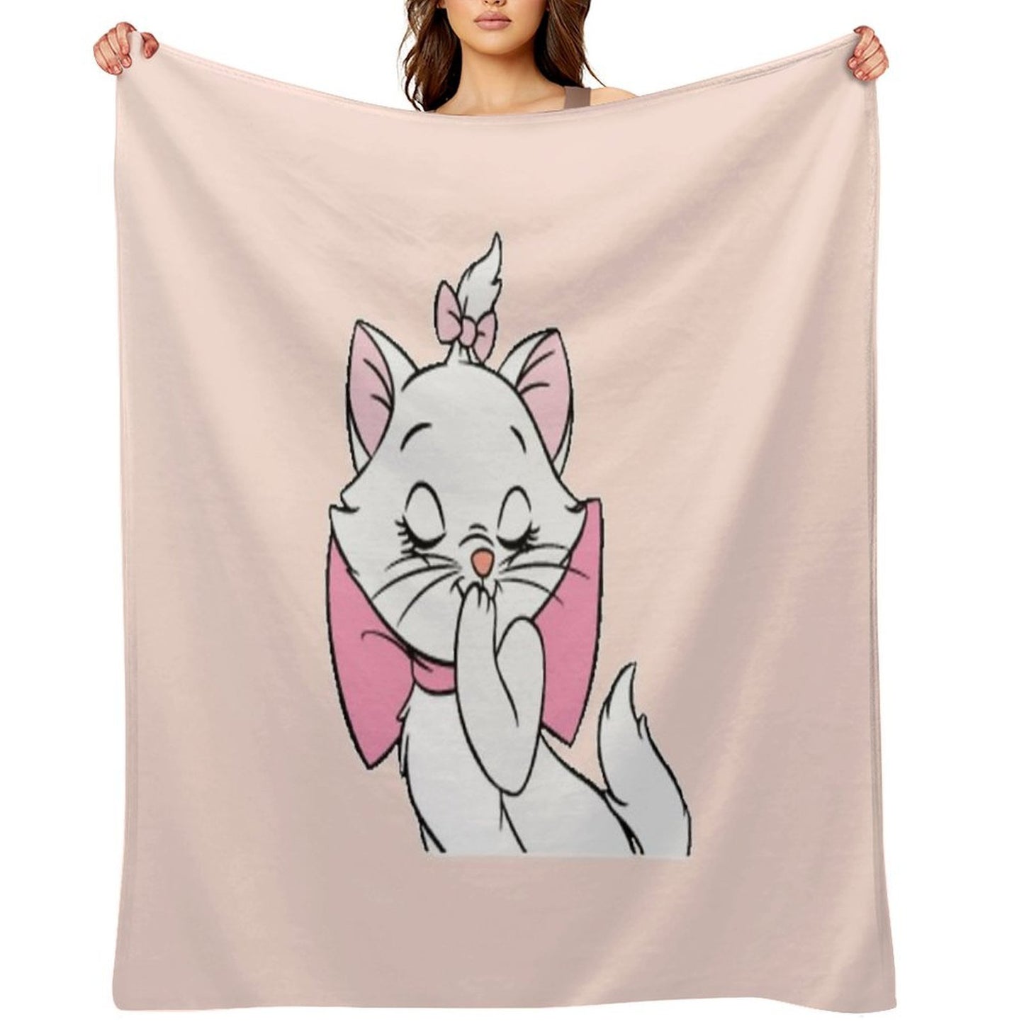 Marie Cute Aristocats. Beautiful Kitty. Cartoon Cat Teehee Throw Blanket