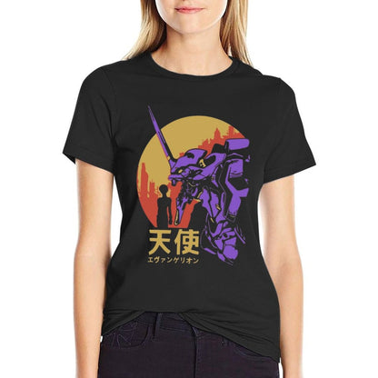 Neon Genesis Evangelion Retro Vintage  Graphic-printed T-Shirt