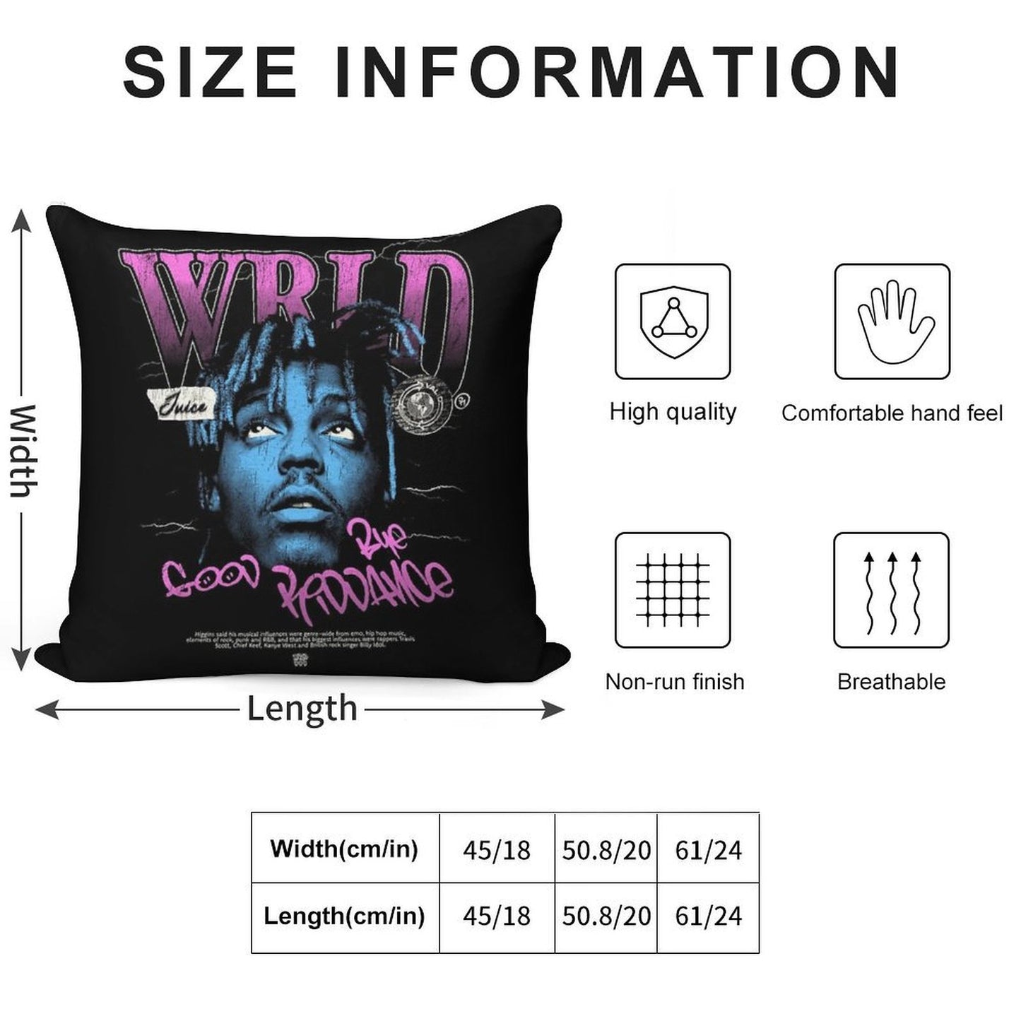 Juice WRLD Halftone Soft Style Accent Throw Pillow