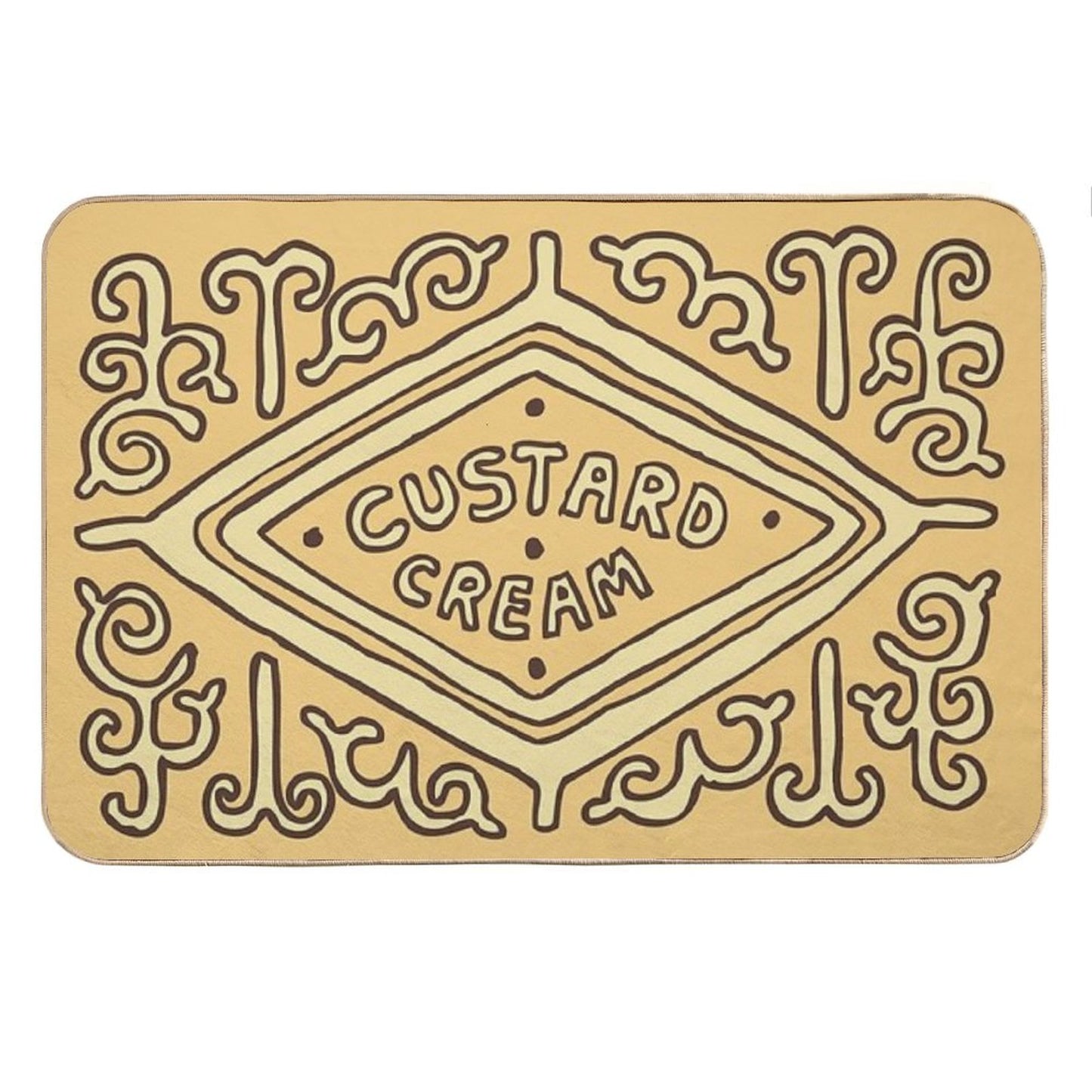Custard Cream British Biscuit Bath Mat