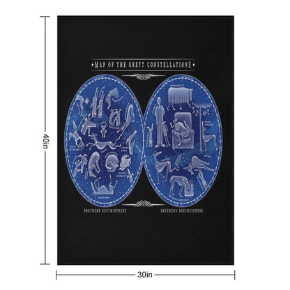 Map of The Greyt Constellations Throw Blanket