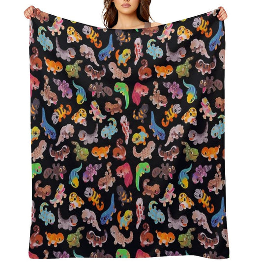 Gecko - Dark Throw Blanket
