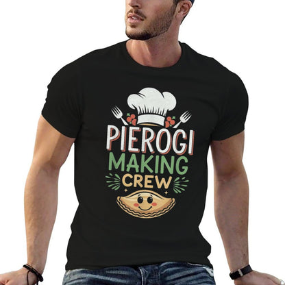 Pierogi Making Crew Christmas – Funny Polish Xmas  Heathered Texture T-Shirt