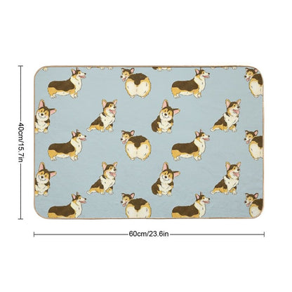 Tri Color Corgi Dog Bath Mat