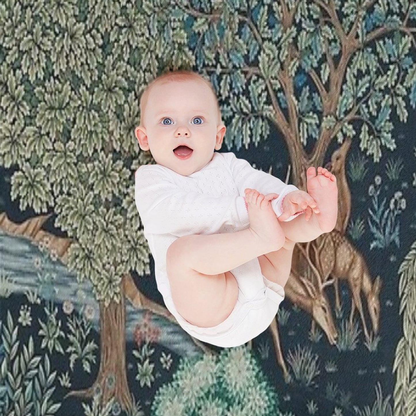 William Morris - The Brook Tapestry - Forest Deer Throw Blanket