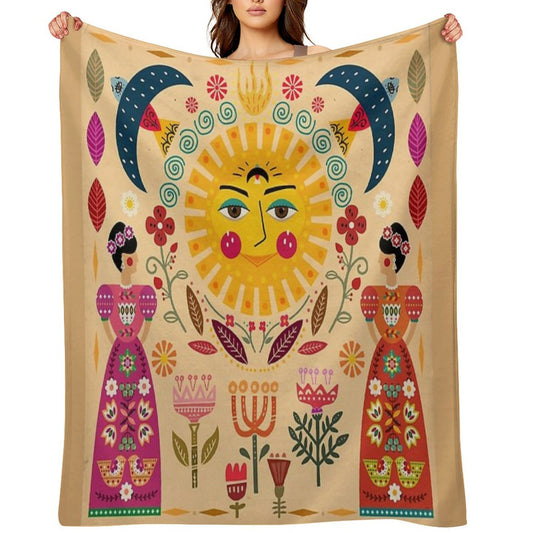 Folk Art Inspired By The Fabulous Frida Throw Blanket