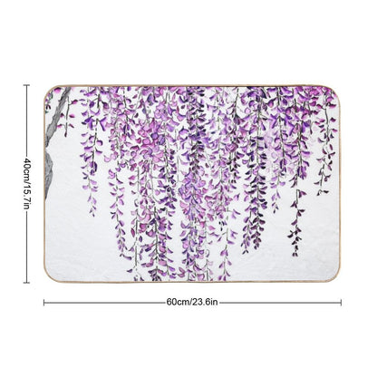 Hand Painted Purple Wisteria  in Bloom Bath Mat