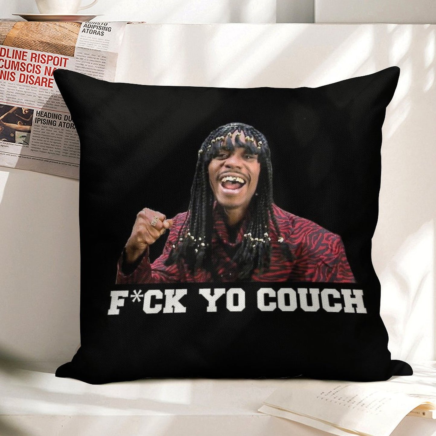 Fck Yo Couch Linen Throw Pillow Cover