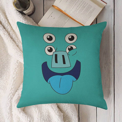 Kipo - Pig Face Linen Throw Pillow Cover