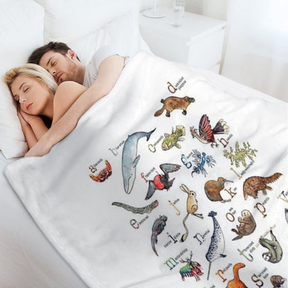 A to Z of Amazing Animals Throw Blanket