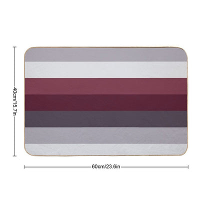 Preppy Trendy Winter Colors Ombre Grey Burgundy Red Plum Stripes Bath Mat