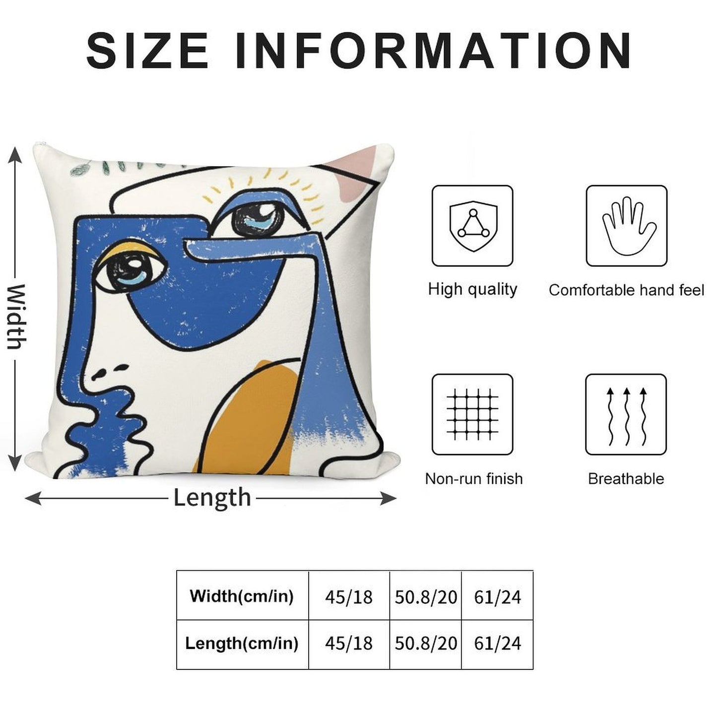 Minimal  Cute Face Soft Durable Construction Throw Pillow