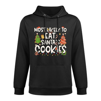 Most Likely to Eat Santas Cookies Family Matching Christmas Shape Retention Hoodie