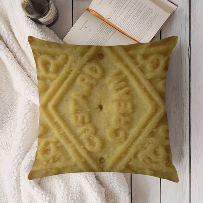 Custard Cream Linen Throw Pillow Cover