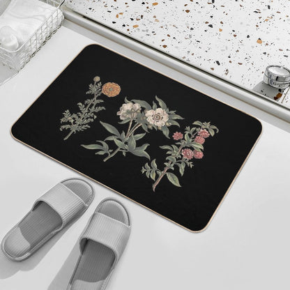 Vintage Flower Chart  Easy Maintenance Bath Mat