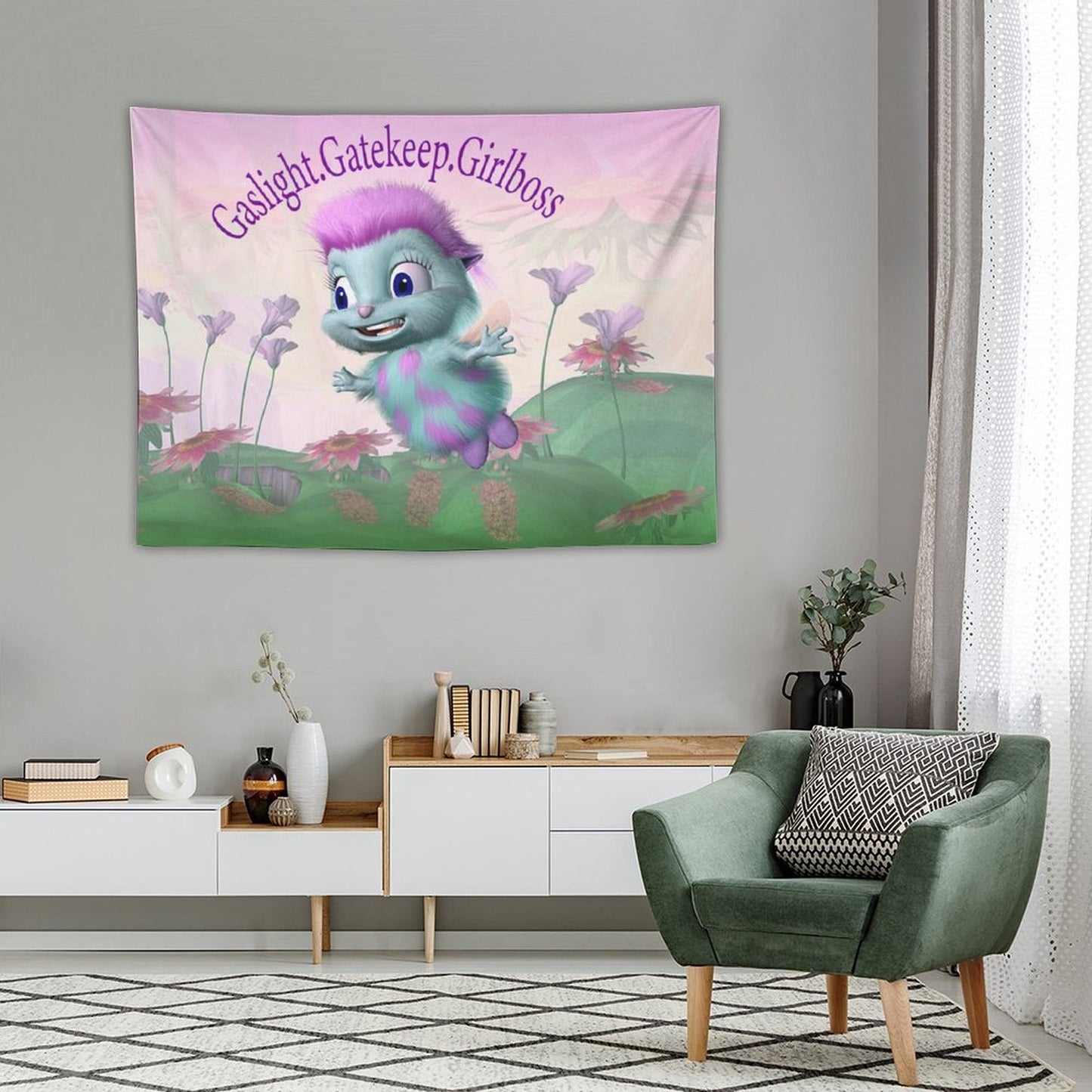 Bibble Gaslight Gatekeep Girlboss Tapestry