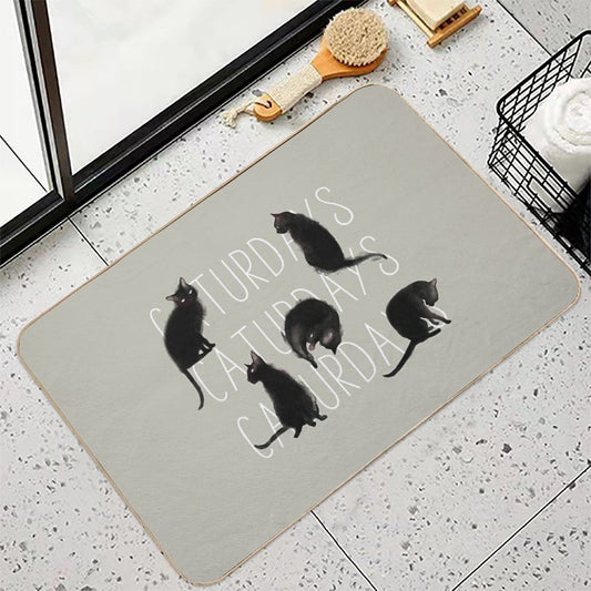 Caturdays - Black Cat  Versatile Bath Mat