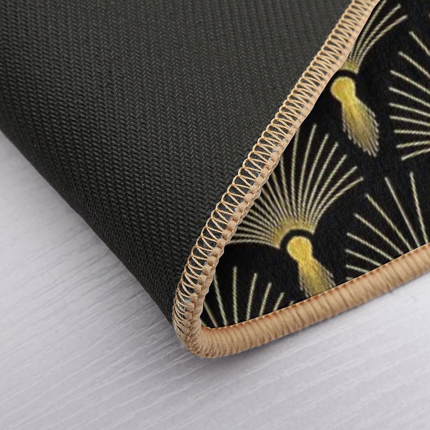 Vintage Hollywood Elegant Golden And Black Art Deco  Pet-Safe Bath Mat