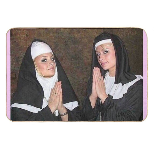 Paris Hilton And Nicole Richie Nuns Bath Mat