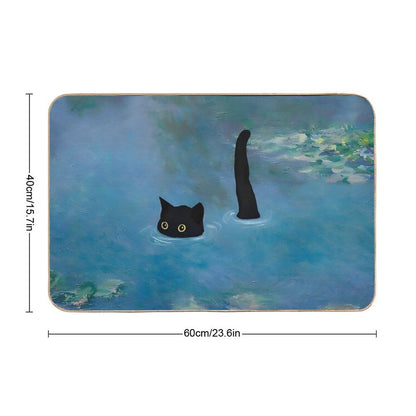 Cat Print Monet Waterlily Bath Mat