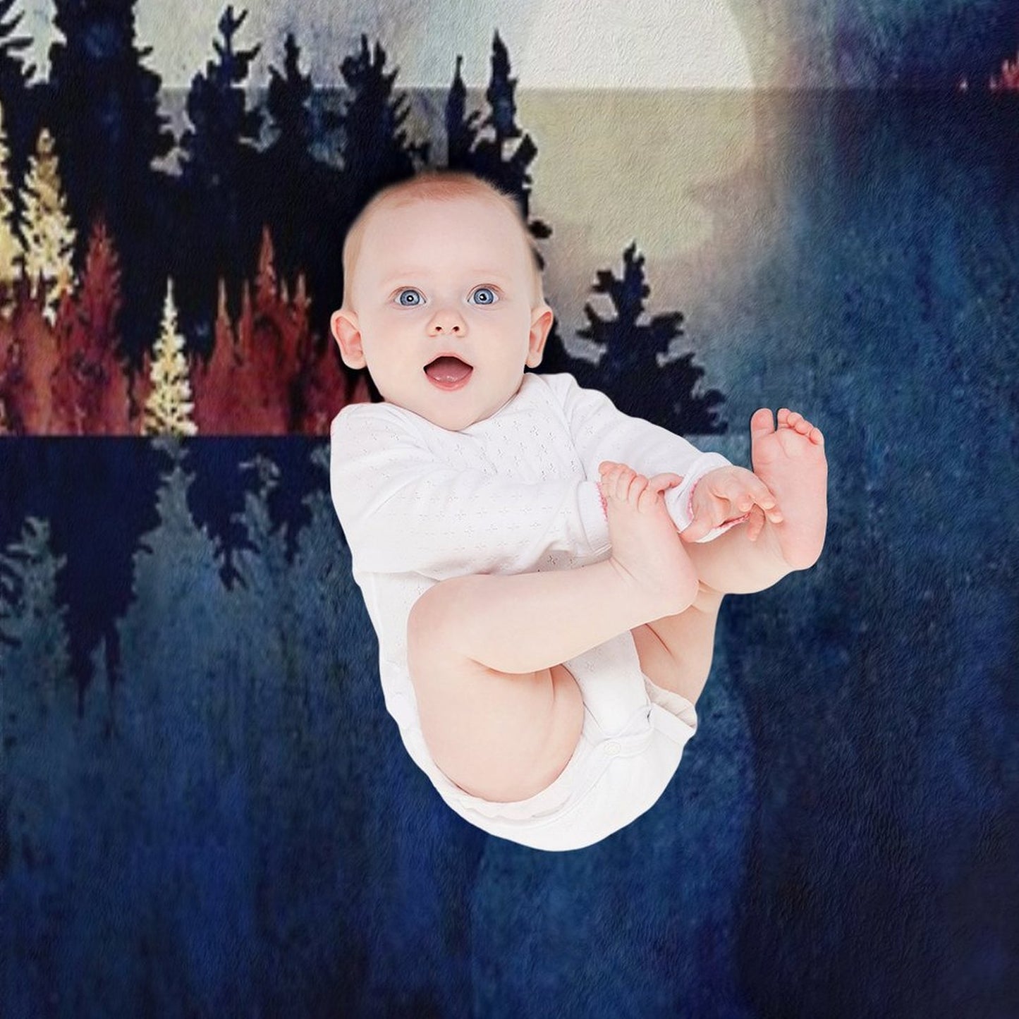 Autumn Moon Reflection Throw Blanket