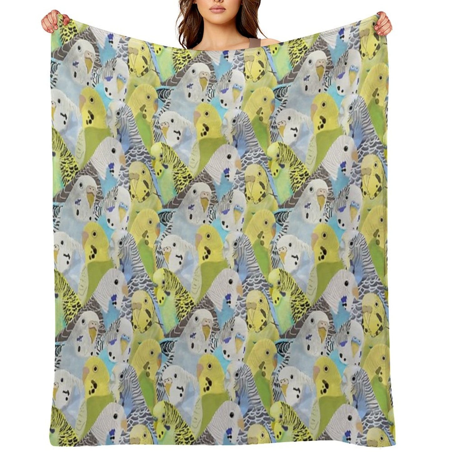 Budgie Parakeets Throw Blanket