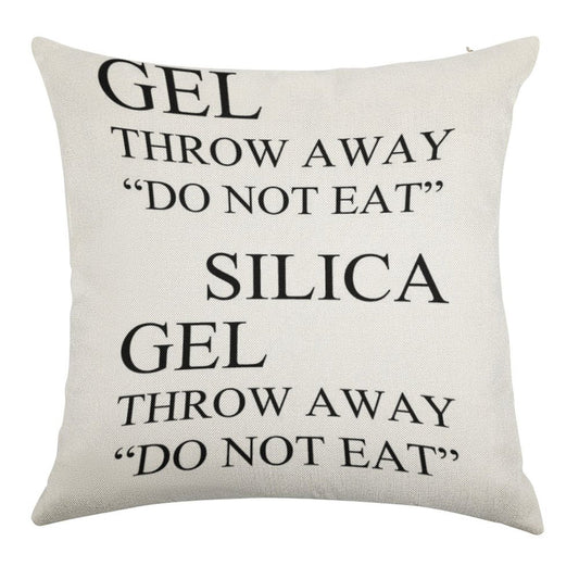 Silica Gel Package Linen Throw Pillow Cover