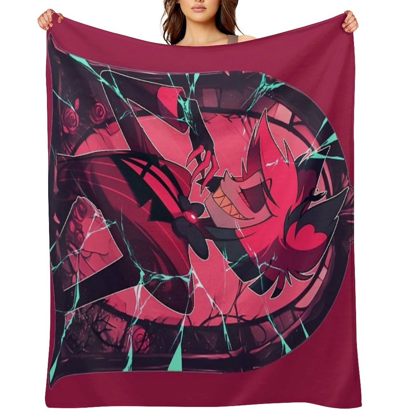 Stained Glass Alastor - Cracked Throw Blanket
