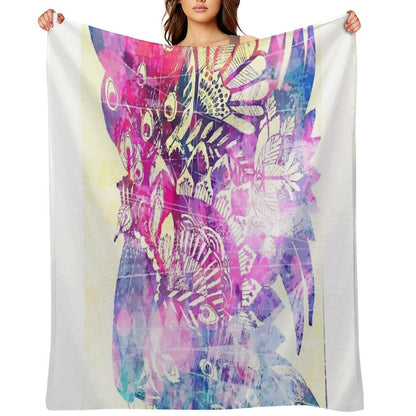 Shake A Tail Feather - Lilac Dreams Throw Blanket