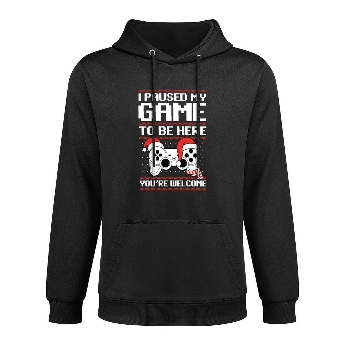 Paused My Game To Be Here Ugly Christmas Video Gamer Sweatshirt Casual Wear Hoodie