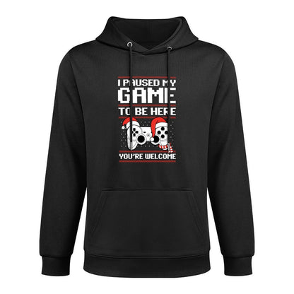 Paused My Game To Be Here Ugly Christmas Video Gamer Sweatshirt Casual Wear Hoodie