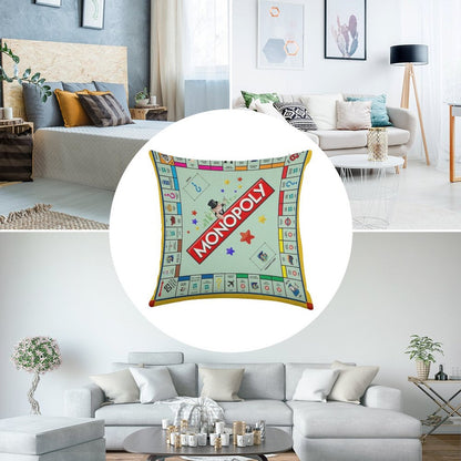 Monopoly Board Game Classic Linen Throw Pillow Cover