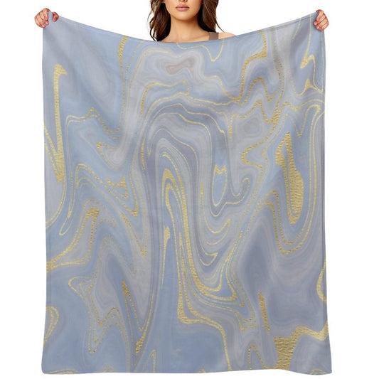 Blue Marble Swirls Throw Blanket