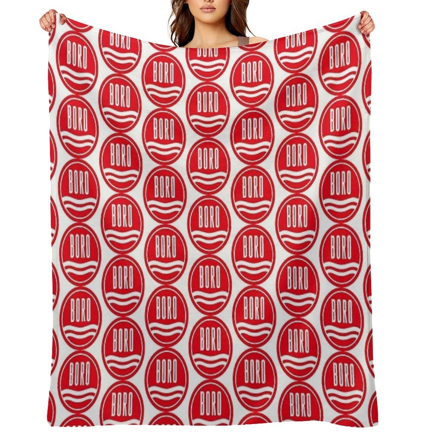 The Imperial Power of The Boro Red Throw Blanket