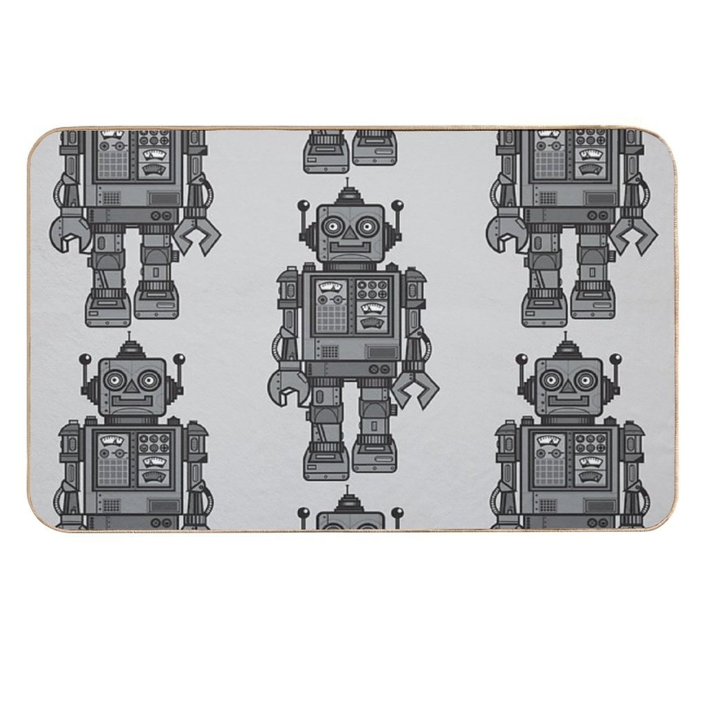 Vintage Robot  Stain-Proof Bath Mat