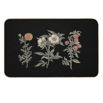 Vintage Flower Chart  Easy Maintenance Bath Mat