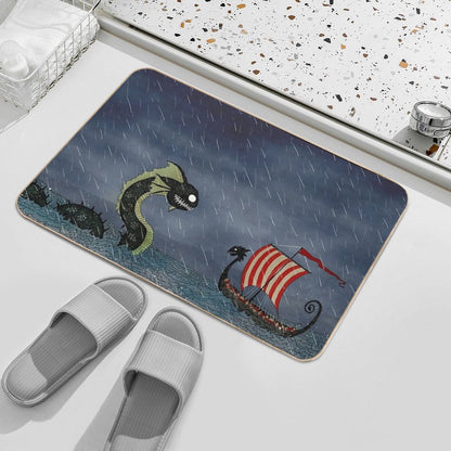 Vikings & Sea Serpent Bath Mat