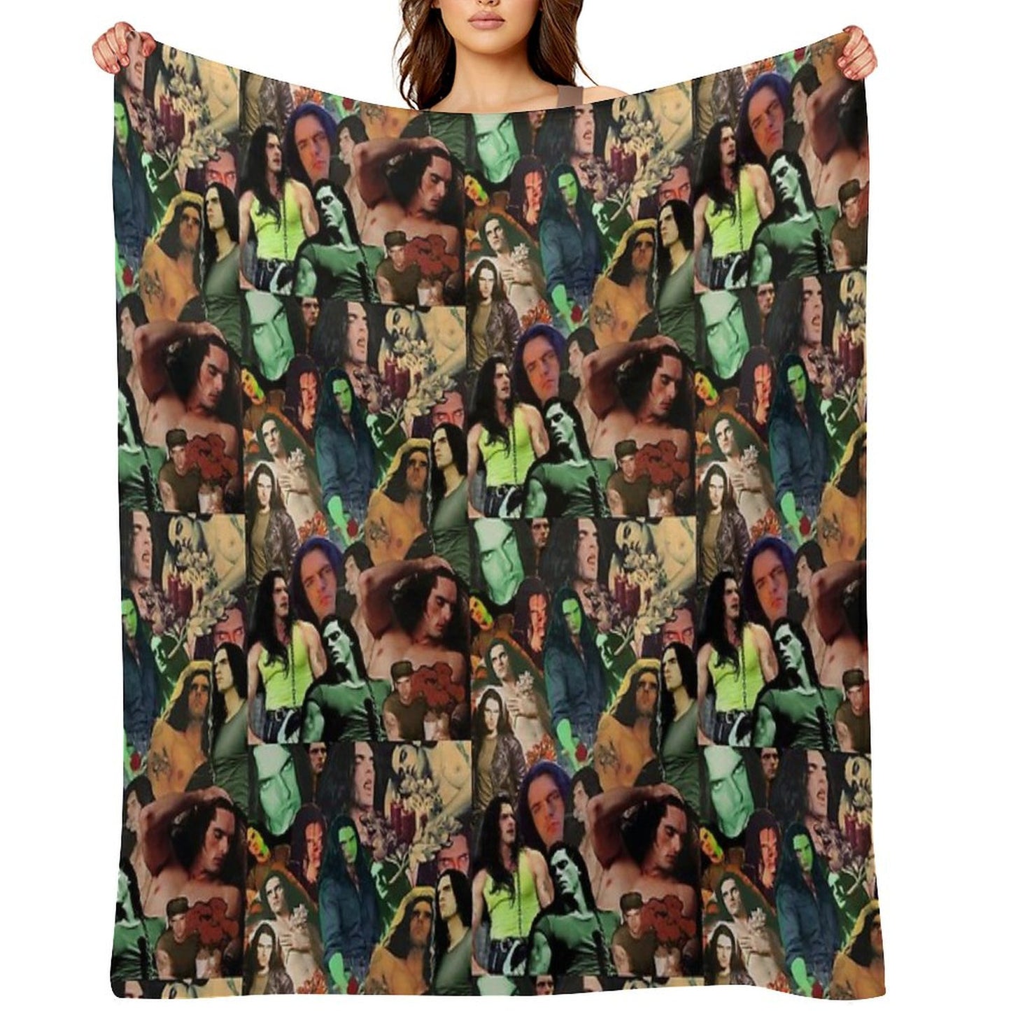 Type O Negative Peter Steele Dark Goth Collage Edit II Throw Blanket