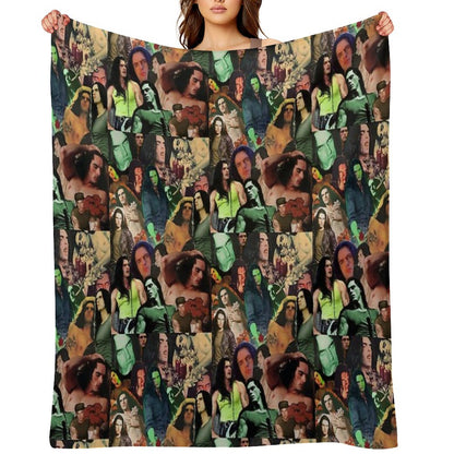 Type O Negative Peter Steele Dark Goth Collage Edit II Throw Blanket